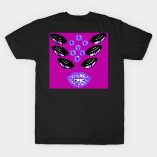 Demon Inside - Purple on Pink T-Shirt